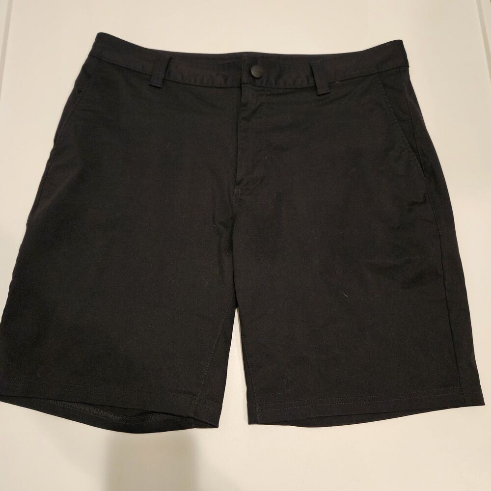 Rhone Black Lifestyle Stretch Wrinkle Resistant Commuter Short 9", Size 33